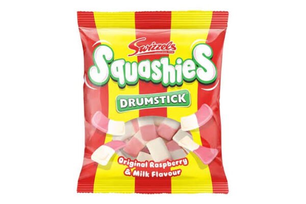 Squashies Drumstick Original Raspberry and milk flavour 140g
