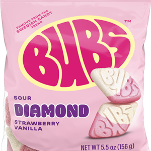 Bubs sour diamond strawberry vanilla flavor 155g