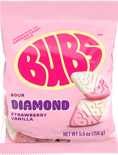 Bubs sour diamond strawberry vanilla flavor 155g
