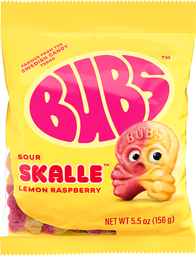 Bubs sour skalle lemon raspberry flavor 155g