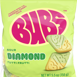 Bubs sour diamond tutti frutti flavor 155g