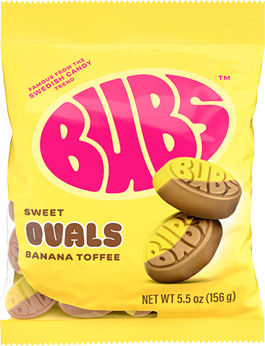 Bubs sweet ovals banana toffee flavor 155g