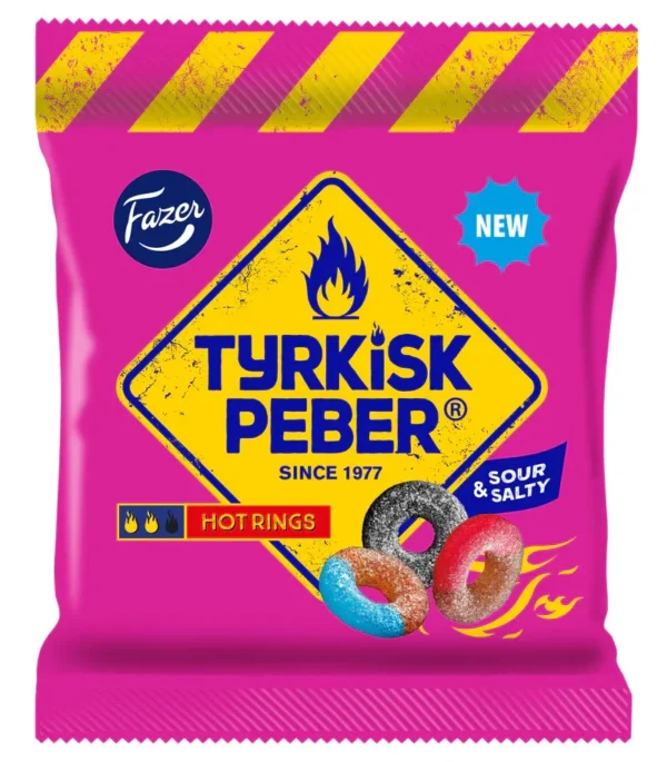Tyrkisk Peber hot rings sour & salty 120g