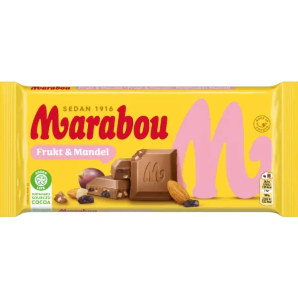 Marabou fruit & mandel 90g